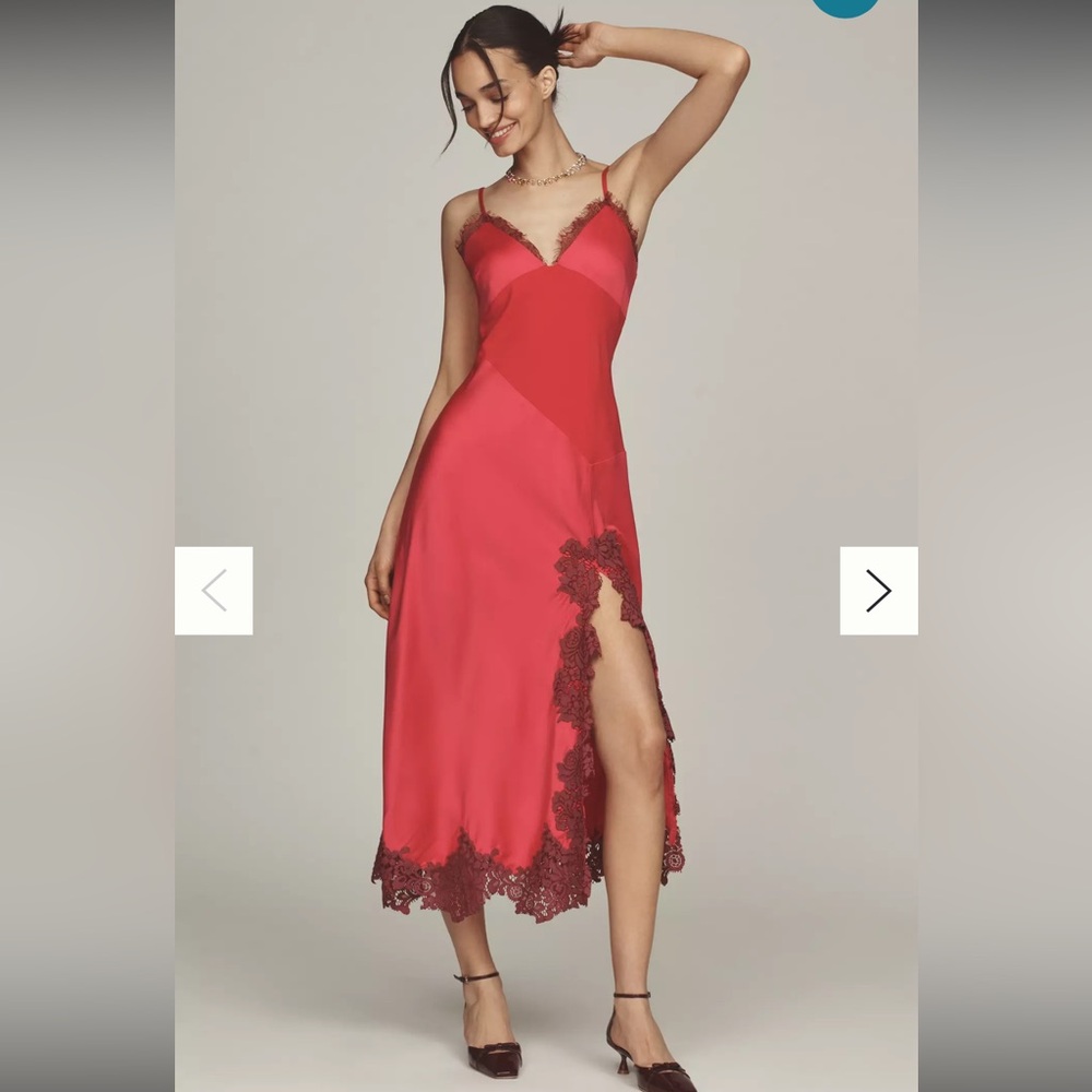 Bl-nk London Side-Slit Slip Midi Dress - Anthropologie